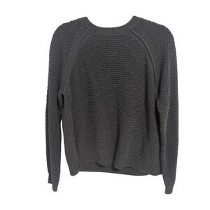 Gap Women's Textured Reverse Stockinette Knit Long Sleeve Sweater Silver Bells L
